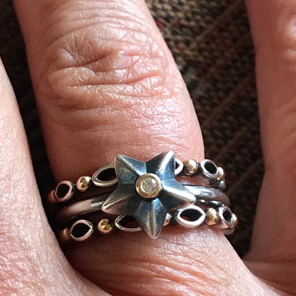 ❤️HP!❤️ Pandora Stella Retired Diamond Ring 52 - Picture 2 of 7